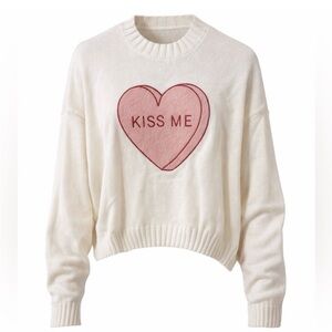 NWT Jessica Simpson Cream and Pink Heart Sweater